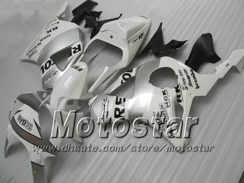 7Gifts Aftermarket Fairing for Honda CBR900RR 954 2002 2003 CBR900 954RR CBR954 02 03 CBR900RR White Silver Custom Backings Set JJ26