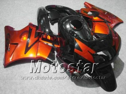 Bodywork fairings for HONDA CBR600 F2 91 92 93 94 CBR600F2 1991 1992 1993 1994 CBR 600 orange red black custom fairings jj39