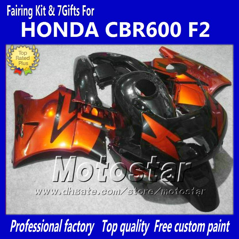 HONDA CBR600 F2 91 92 93 94 1,991 1,992 1,993 CBR600F2 1,994 CBR 600 오렌지에 대한 차체 정형 블랙 맞춤 정형의 jj39 빨간