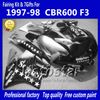 ABS Fairing Kit لـ Honda CBR600 F3 97 98 CBR 600 F3 1997 1998 CBR 600F3 97 98 Black Silver Sevenstar Custom Fairings