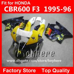 Free 7 gifts ABS Plastic fairing kit for Honda CBR 600 95 96 CBR600 1995 1996 F3 fairings G3C high grade yellow blue white motorcycle parts