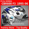 7 regalos gratis Kit de carenado de plástico ABS para Honda CBR600 95 96 CBR 600 1995 1996 F3 carenados G4C alto grado KONICA azul blanco piezas de motocicleta