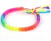 Gloednieuwe 50 stks / partij Mode Kleurrijke Hand-Knit Nylon Charms Armbanden Koord Vriendschap Armbanden Rainbow Color