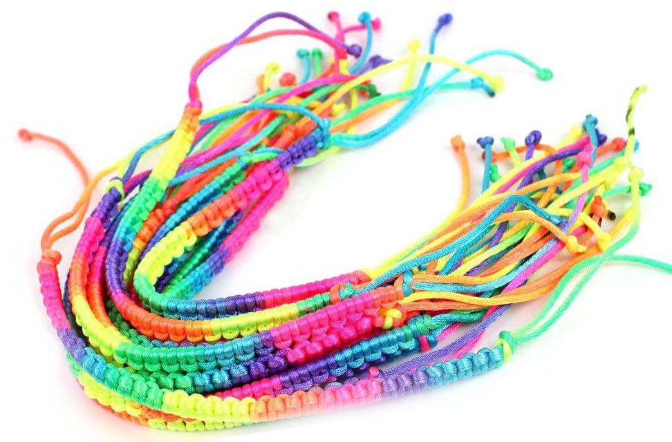 Brand New Fashion Colorful Hand-knit Nylon Charms Bracelets Cord Friendship Bracelets rainbow color