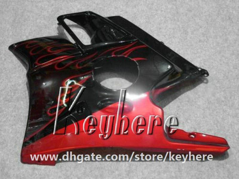 Gratis 7 gåvor Fairing Kit för Honda CBR 600 91 92 93 94 CBR600 1991 1992 1993 1994 F2 Fairings G4C Hot Sale Red Flames Black Motorcycle Parts