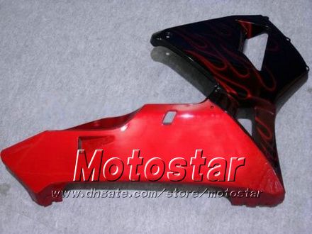 Wróżki Bodykit dla Honda CBR600RR F5 2003 2004 CBR 600 RR 03 04 CBR600 600RR Czerwony płomień w czarnym zestawie obróbki KK13