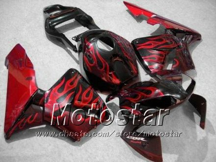 Verkleidungs-Bodykit für HONDA CBR600RR F5 2003 2004 CBR 600 RR 03 04 CBR600 600RR rote Flamme in schwarzem Verkleidungsset kk13