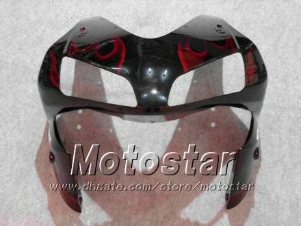 Fairings Bodykit لهوندا CBR600RR F5 2003 2004 CBR 600 RR 03 04 CBR600 600RR Flame الأحمر في مجموعة سوداء هدية مجموعة KK13