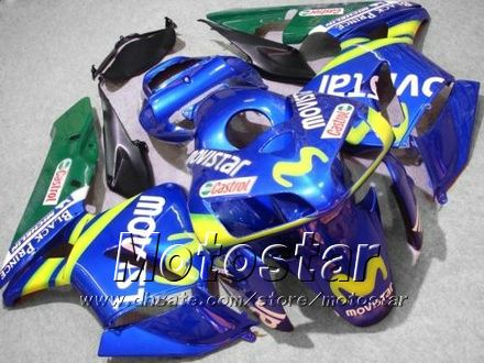 7 الهدايا Fairings Bodykit لهوندا CBR600RR F5 2005 2005 CBR 600 RR 05 06 CBR600 600RR الأزرق Movistar دراجة نارية Fleading KK18