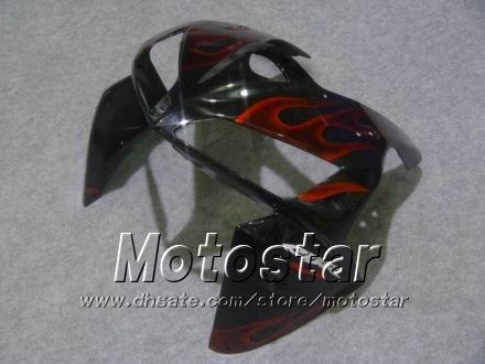 Wróżki Bodykit dla Honda CBR600RR F5 2005 2006 CBR 600 RR 05 06 CBR600 600RR Pomarańczowy płomień w czarnym motocyklu Wróżki KK38