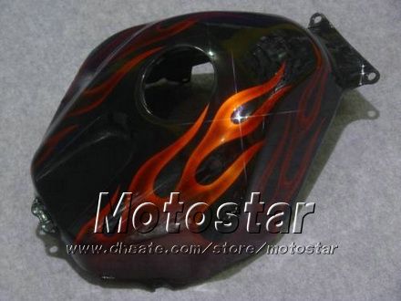 Kit de carénage pour HONDA CBR600RR F5 2005 2006 CBR 600 RR 05 06 CBR600 600RR, flamme orange en noir, carénage de moto kk38