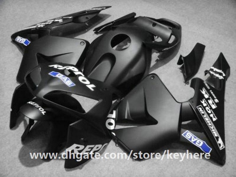 Gratis 7 gåvor Injiceringsfajningssats för Honda CBR600RR 2005 2006 CBR 600RR 05 06 F5 FAININGS G2E All Flat Glossy Black Motorcycle Body Work