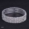 10 PZ 1-10 Righe Strass Austria CZ Bracciali Cristallo Matrimonio Sposa Braccialetto Elastico Braccialetto Gioielli Braccialetto ZAU * 10