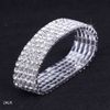 5 rad glänsande klart rhinestone elastisk armband armband handband armband part part bröllop engagemang brud smycken mode present zau5 * 10