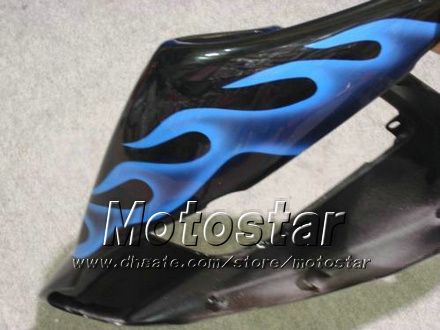 BLAUWE VLAM IN BLACK INJECTION MALT ABS-bubbelbakken voor HONDA CBR1000RR 2004 2005 CBR1000 RR CBR 1000RR 04 05 CLOSYWARK FACKING KK94