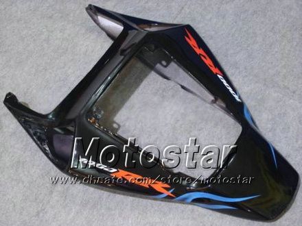 BLAUWE VLAM IN BLACK INJECTION MALT ABS-bubbelbakken voor HONDA CBR1000RR 2004 2005 CBR1000 RR CBR 1000RR 04 05 CLOSYWARK FACKING KK94