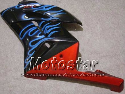 Blå flamma i svart injektionsform ABS Fairings för Honda CBR1000RR 2004 2005 CBR1000 RR CBR 1000RR 04 05 Bodywork Fairing KK94