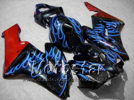 BLAUWE VLAM IN BLACK INJECTION MALT ABS-bubbelbakken voor HONDA CBR1000RR 2004 2005 CBR1000 RR CBR 1000RR 04 05 CLOSYWARK FACKING KK94