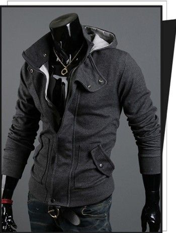 Hot Sale Long Sleeve Brushed Napping With Hood Mens Hoodies Black Grey ...