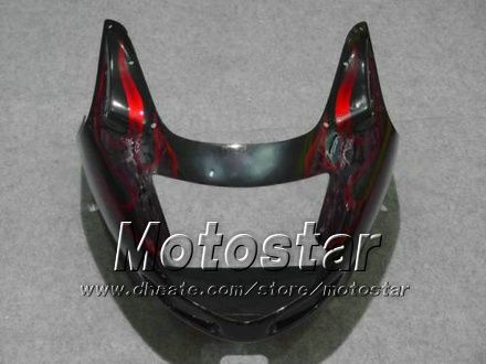 Carénages en plastique d'injection OEM pour HONDA CBR1100XX CBR 1100XX flamme rouge dans le carénage de moto noir LL34