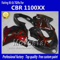 Carenados plásticos de la inyección del OEM para HONDA CBR1100XX CBR 1100XX llama roja en el carenado negro LL34 de la motocicleta