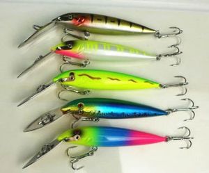 EPacket tarafından 50 adet 3D Minnow Lure 5 renk 12.5 CM 12.8G 4 # kanca Yüksek Kalite Balıkçılık cazibesi Sert Yem Krank lures ücretsiz kargo