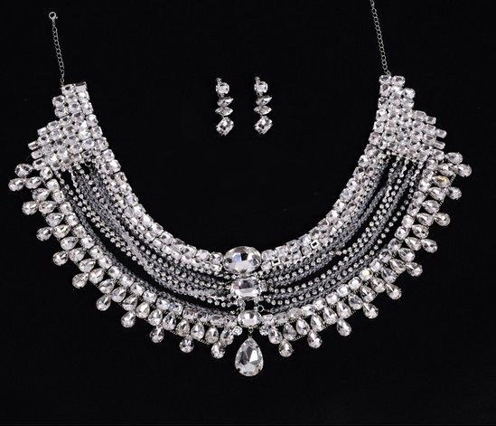 Bridal earings necklace Wedding accessories jewel crystal Sets including Necklace and Earrings