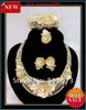 Conjunto de joyería de flor grande chapado en oro de alta calidad para boda nupcial elegante conjunto de joyería chapado en oro 005