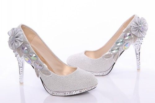 compre en stock plateado zapatos de boda tamaño 34 39 de 10 cm de