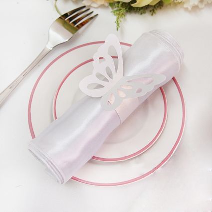 Ücretsiz Kargo-Yüksek Kalite Beyaz Kağıt Kelebek Peçete Halkaları Düğün Gelin Duş Düğün tercih-Yeni Gelenler