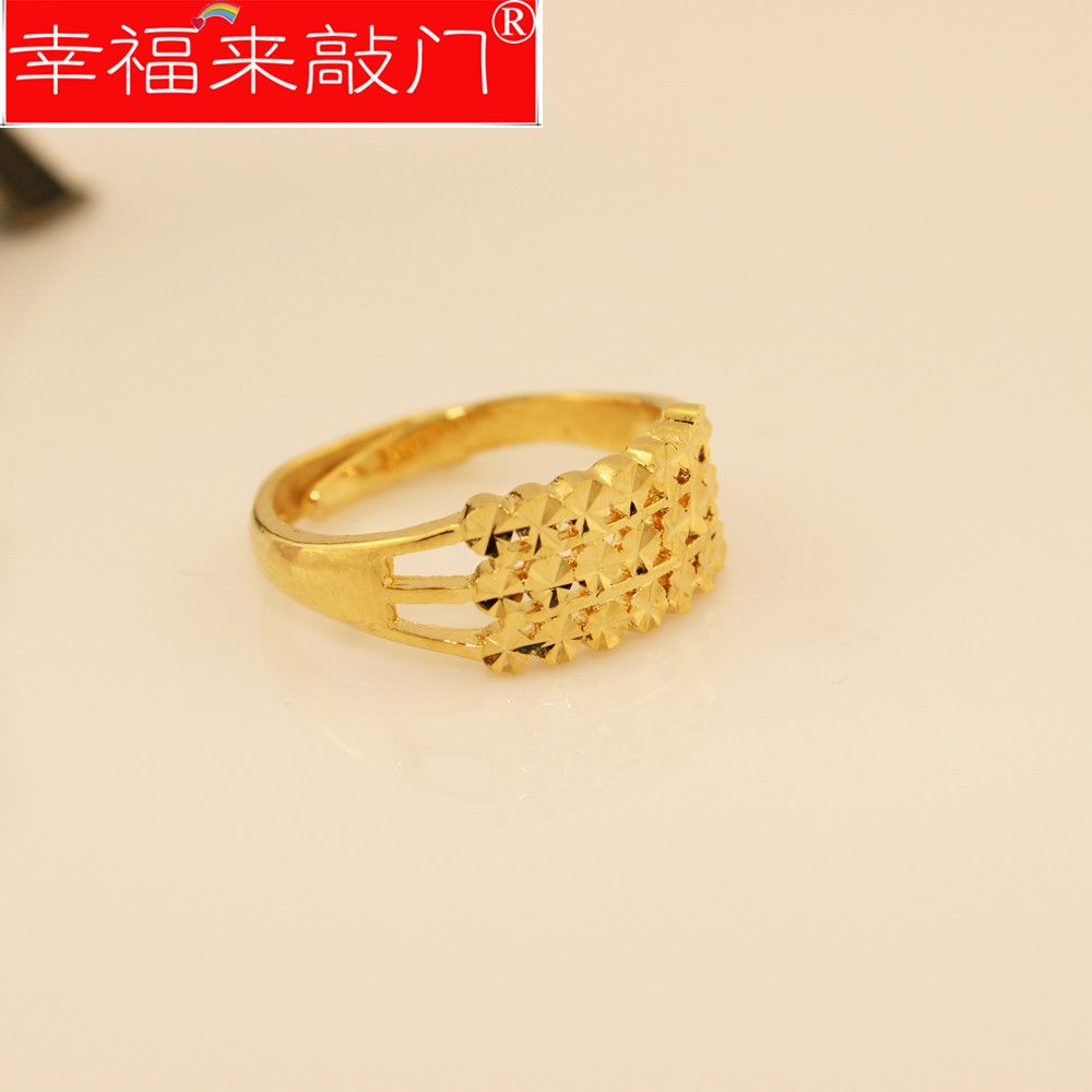 24k gold ring simple and elegant female gold