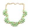 NIEUWE FASHIER GOUD GOLDERDE RESIN GEM Crystal Flower Choker ketting verstelbaar