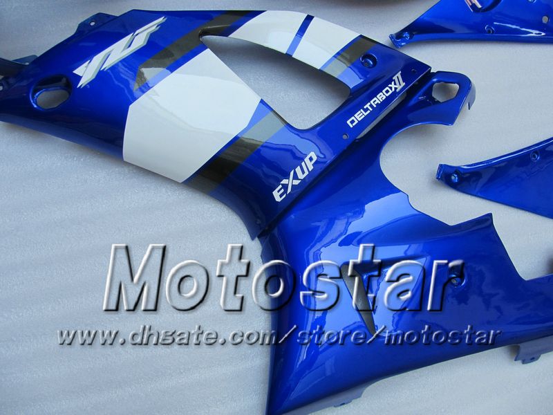 7 Gifts Wzmacniacze do nadwozia na 2000 2001 Yamaha YZF R1 YZFR1 00 01 YZF-R1 YZF1000 Błyszczący Błękitny Biały Pełny Zestaw Fulling MM12