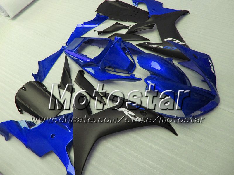 Carenados de motocicleta personalizados para YAMAHA 2002 2003 YZF-R1 02 03 YZF R1 YZFR1000 carenado de carrocería negro azul brillante MM41