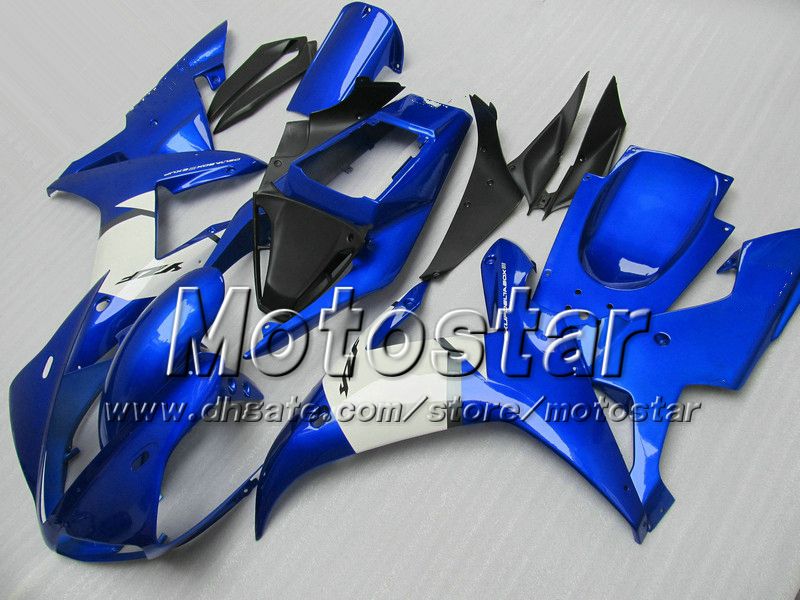 7 geschenken custom motorfiets stroomlijnkappen voor YAMAHA 2002 2003 YZF-R1 02 03 YZF R1 YZFR1000 glanzend blauw zwart ABS kuip MM79