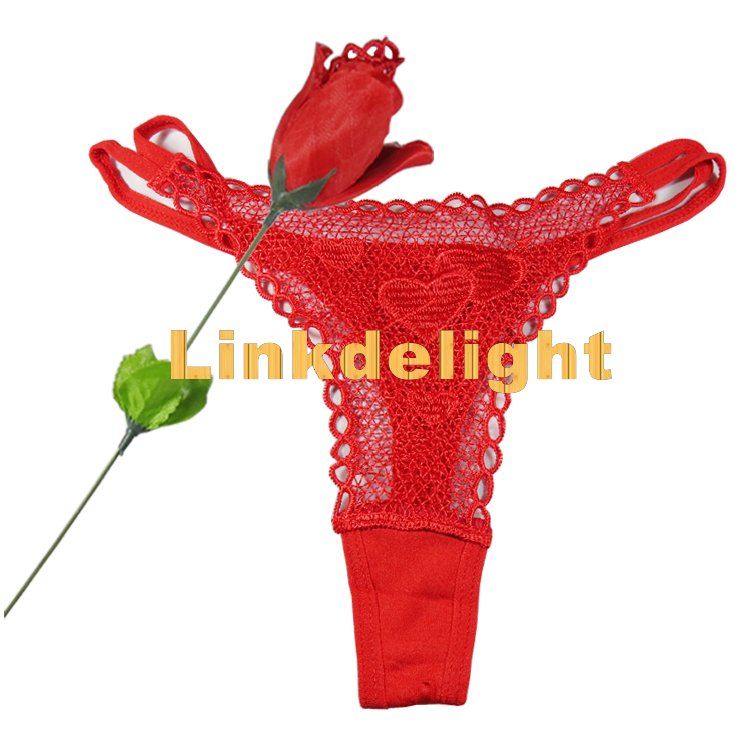 dia dos Namorados presente PantyRose underclothes underwear mulheres T-Back sexy lingerie lábio vermelho ouve-calça cor de rosa, calcinha fio dental, 