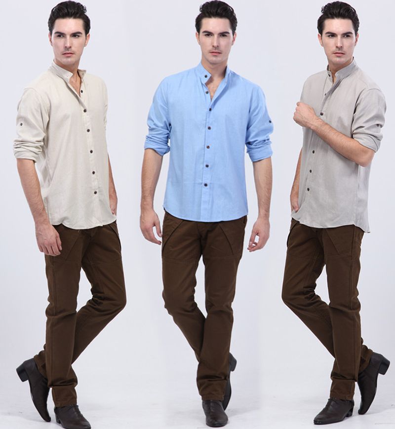 Man Cotton Flax Shirt Mens Linen Shirt, Exquisite High End Fashion Male Long Sleeve Shirt