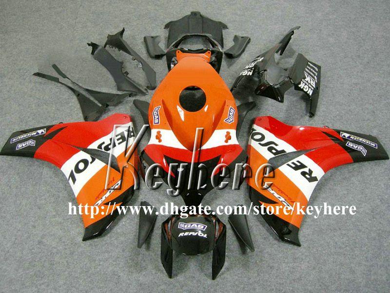 Gratis 7 gåvor Injektionsvaror för Honda CBR1000RR 2008 2009 2010 CBR 1000RR 08 09 10 CBR1000 RR Fairings G5I Repsol Orange Body Work