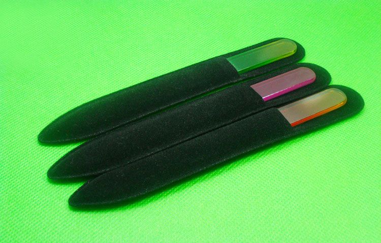 100x Crystal Glass Nail File med Companion Black Sleeve 5 1/2 