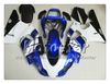 7GIFTSヤマハのカスタムボディワークフェアリング1998 1999 YZF-R1 98 99 YZF R1 YZFR1000ブルーホワイトブラックABSフェアリングNN12