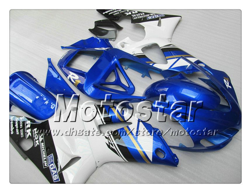 7 Подарки Custom Bodywork Обтекание для Yamaha 1998 1999 YZF-R1 98 99 YZF R1 YZFR1000 Blue White Abs Fairing NN18