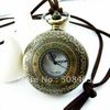 Free ship 30pcs/lot big 47mm mixed design Fashion Bronze tower pendant Women Mens pocket watch Free Long Necklace Gift