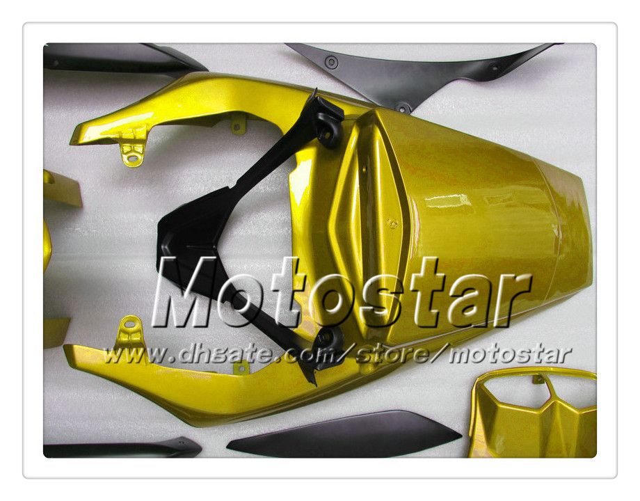 7 Yamaha için Hediye Kaplama Kiti 2003 2004 YZFR6 YZF R6 YZF600 Siyah Glod Fairings Set OO15