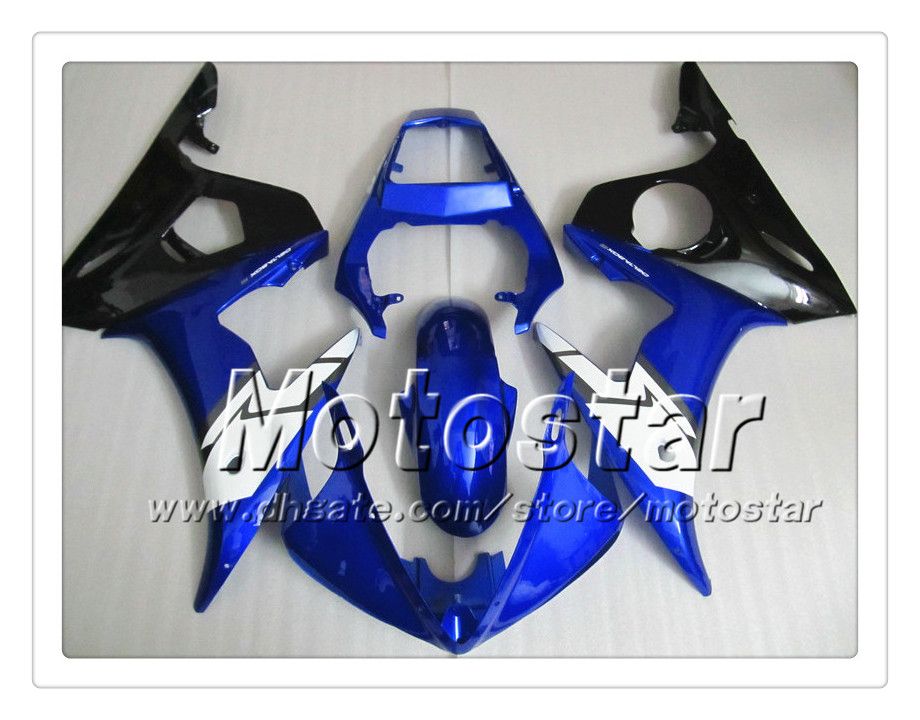 7 Gifts fairing kit for YAMAHA 2003 2004 YZF-R6 03 04 YZFR6 YZF R6 YZF600 glossy blue black fairings body work OO34