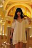 2017 Moda Party Dress Damska Szyfonowa Koralik Midi White Dress New Off-the-Ramska Dress Czeski Krótkie Rękawy Spódnice