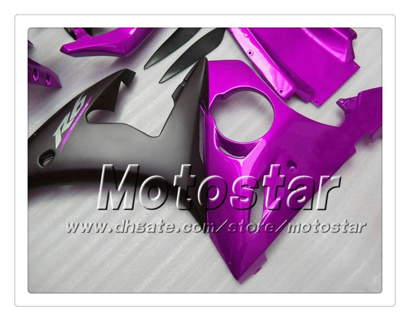 7 gåvor Anpassade kroppsarbeten för Yamaha 2005 YZF-R6 05 YZFR6 05 YZF R6 YZF600 GLOSSY Dark Purple Black ABS FAIRING OO77