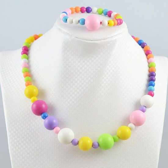 Chunky Beads Necklace Set Childrens Jewelry Baby Necklace Bracelet