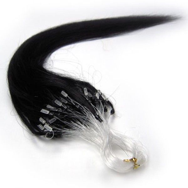 7a Sexy Color 01 Brazilian Micro Loop Straight Hair Extensions