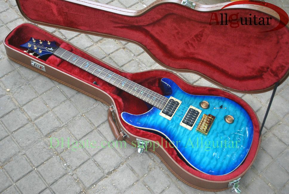 Blue Burst Custom 24 Birds Inlay Fret Board Electric Guitar From Allguitar, 374.35