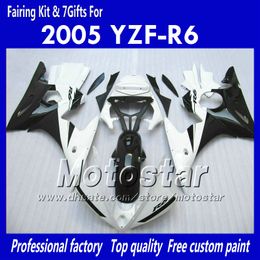 7 gifts custom body work fairings for yamaha 2005 yzfr6 05 yzfr6 05 yzf r6 yzf600 glossy white black abs fairing pp15